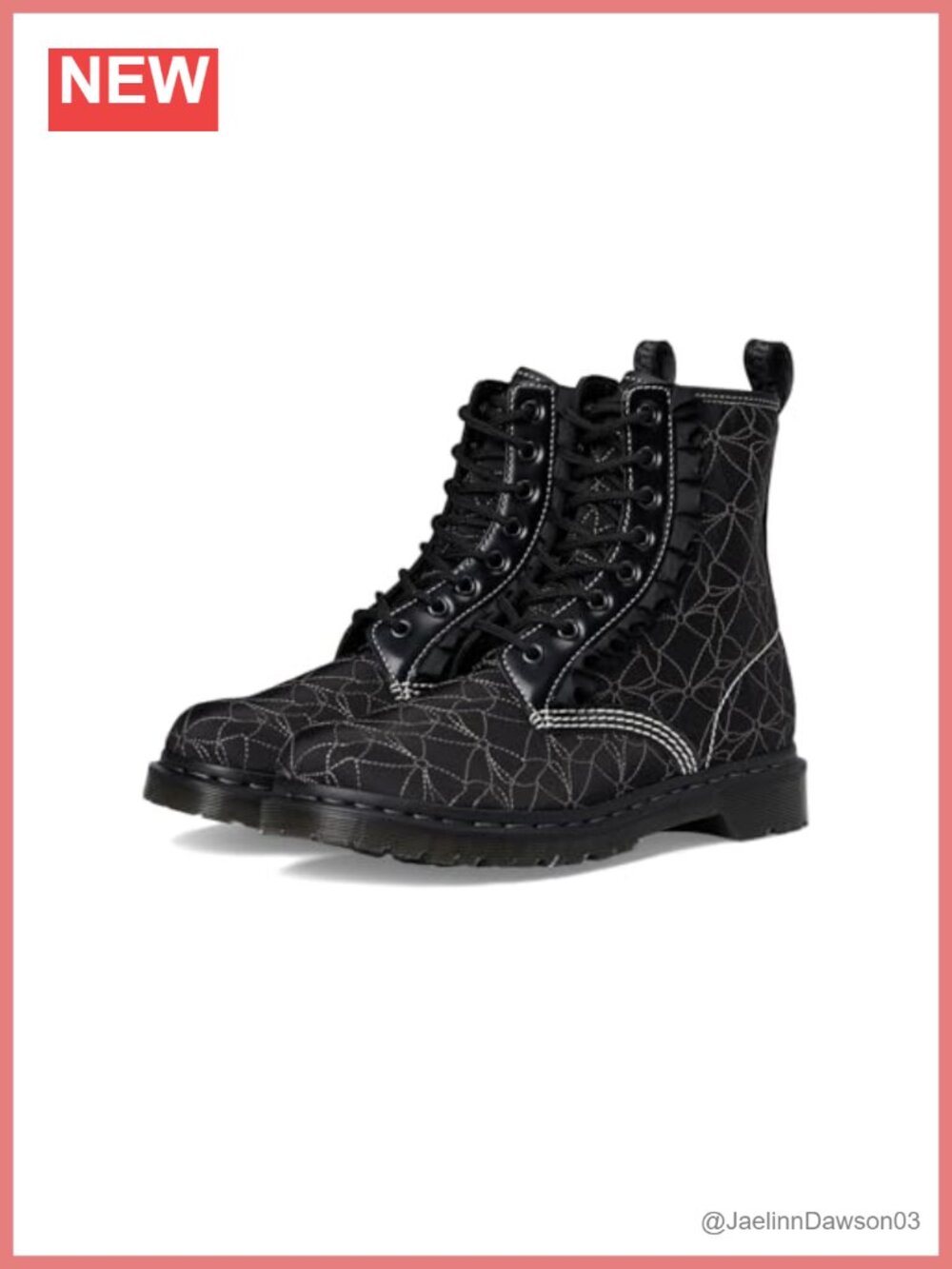 Dr. Martens 1460 Frill Combat Boot Women's Lace-Up Ankle Boots Black Buttero